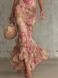 Rosemonde · Vestido Largo con Estampado de Rosas Vintage y Mangas Abullonadas