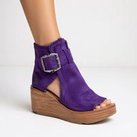 Lila · Botines Compensados Abiertos