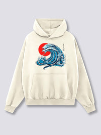 Estampado Frontal - Ondulado Fénix Sudadera con Capucha