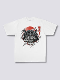 Estampado Frontal - Blanco Tigre Camiseta