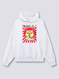 Estampado Frontal - Ramen Shiba Sudadera con Capucha