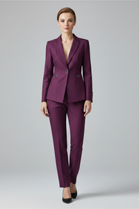 Conjunto de blazer de un botón y pantalón recto para mujer™