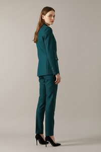 Conjunto de blazer de un botón y pantalón recto para mujer™