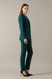 Conjunto de blazer de un botón y pantalón recto para mujer™