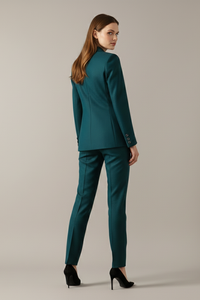 Conjunto de blazer de un botón y pantalón recto para mujer™