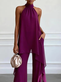 Violaine · Conjunto Violeta de Top sin Mangas y Pantalón