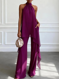 Violaine · Conjunto Violeta de Top sin Mangas y Pantalón