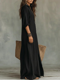 Joséphine · Vestido Largo Amplio con Botonadura