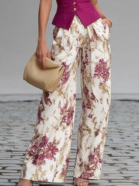 Rosabelle · Conjunto de Chaleco Rosa y Pantalón Palazzo Floral