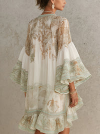 Rosalie · Vestido Mini de Gasa con Mangas de Volantes