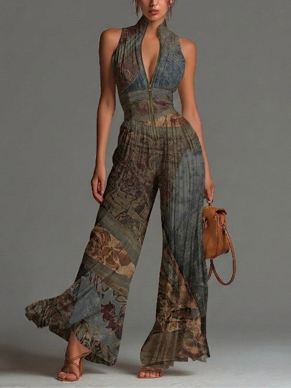 Aliénor · Mono de Gasa con Estampado Étnico Bohemio