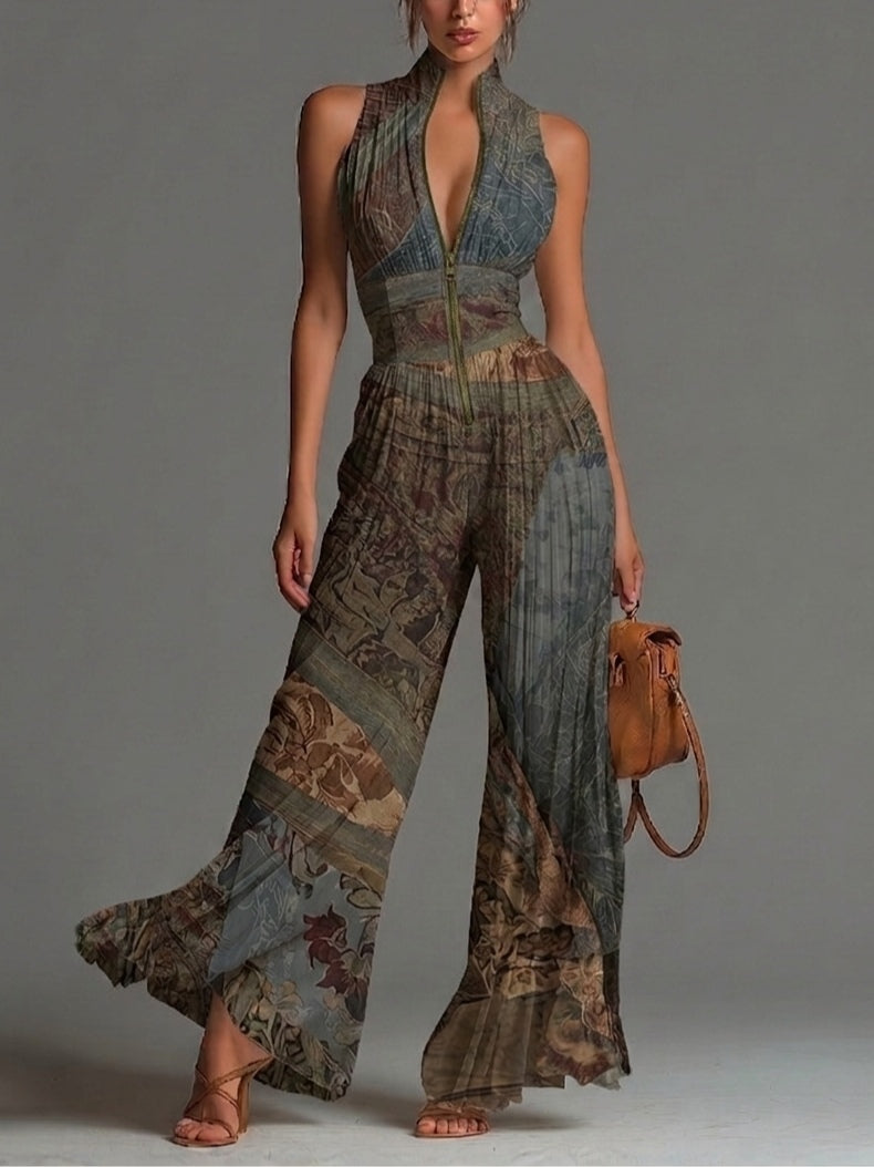 Aliénor · Mono de Gasa con Estampado Étnico Bohemio