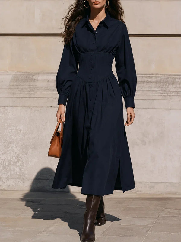 Fila | Vestido camisero midi con cintura tipo corsé