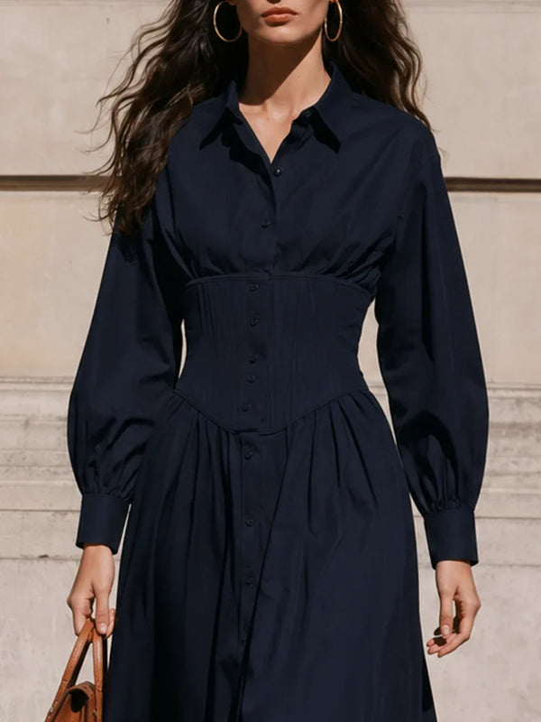 Fila | Vestido camisero midi con cintura tipo corsé