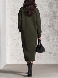 ARMY | Vestido midi asimétrico de tejido polar con media cremallera™