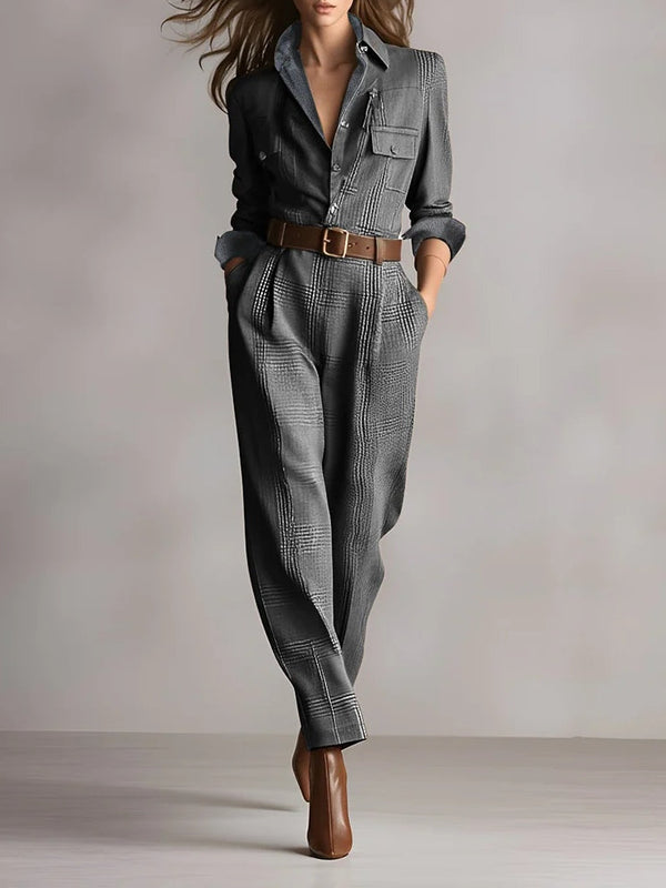 Alba · Mono Elegante de Cuadros