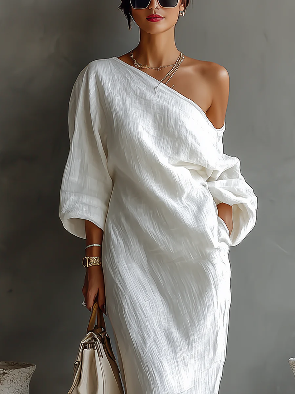 Beatrice · Vestido Maxi con un Hombro Refinado