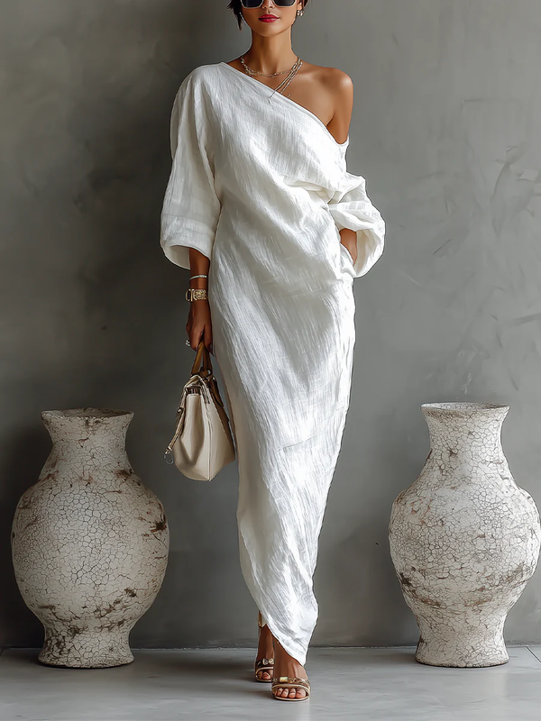 Beatrice · Vestido Maxi con un Hombro Refinado