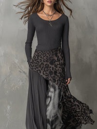 Martina · Vestido Largo Boho de Estampado Leopardo