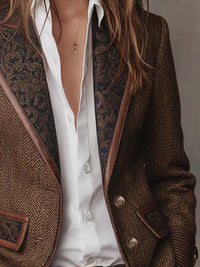 Gisèle | Blazer con paneles estampados de espiga