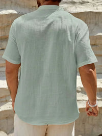Christian · Camisa de Verano Elegante con Cuello Alto