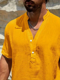 Christian · Camisa de Verano Elegante con Cuello Alto