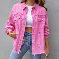 Cecilia | Chaqueta vaquera oversize de efecto desgastado para mujer™