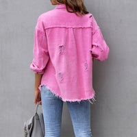 Cecilia | Chaqueta vaquera oversize de efecto desgastado para mujer™