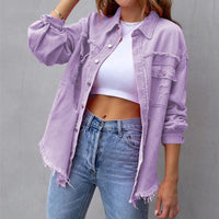 Cecilia | Chaqueta vaquera oversize de efecto desgastado para mujer™