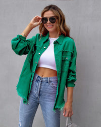 Cecilia | Chaqueta vaquera oversize de efecto desgastado para mujer™
