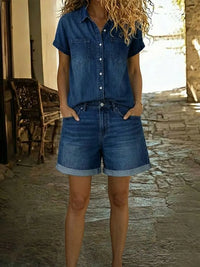 Stefania · Conjunto Cómodo de Denim Corto