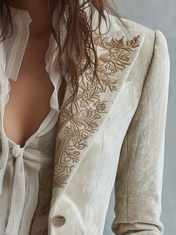 Constance | Blazer sastre marfil bordado™