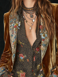 Marcelline | Blazer vintage patchwork con estampado floral