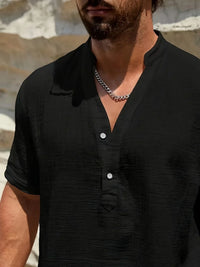 Christian · Camisa de Verano Elegante con Cuello Alto