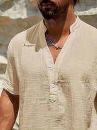 Christian · Camisa de Verano Elegante con Cuello Alto