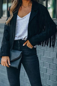 ALLIE | Chaqueta corta de ante sintético con flecos™
