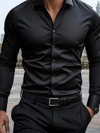 Hunter · Camisa Elegante de Manga Larga con Botones