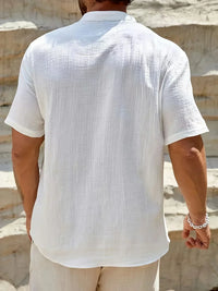 Christian · Camisa de Verano Elegante con Cuello Alto