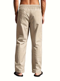Pantalones de Lino Ligeros y Transpirables con Cordón