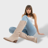Botas Ortopédicas Cowboy Ante Tacón Ancho