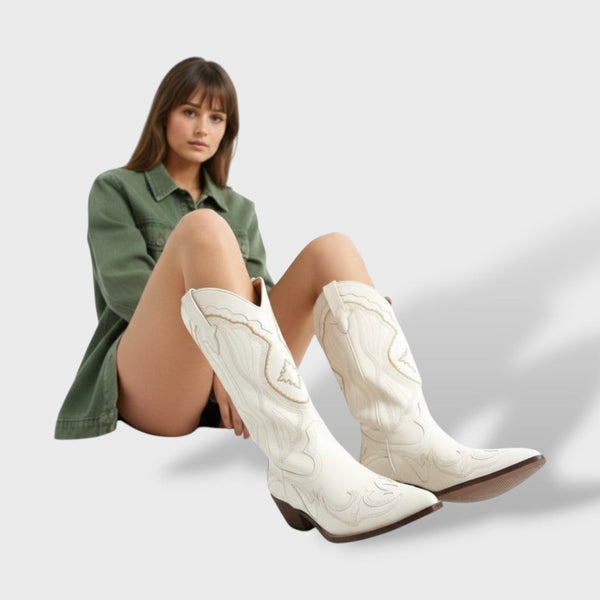 Botas Cowboy Mujer Tacón Cuadrado Bordadas