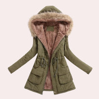 Hannah | Parka con capucha y ribete de pelo sintético para mujer™