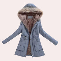 Hannah | Parka con capucha y ribete de pelo sintético para mujer™