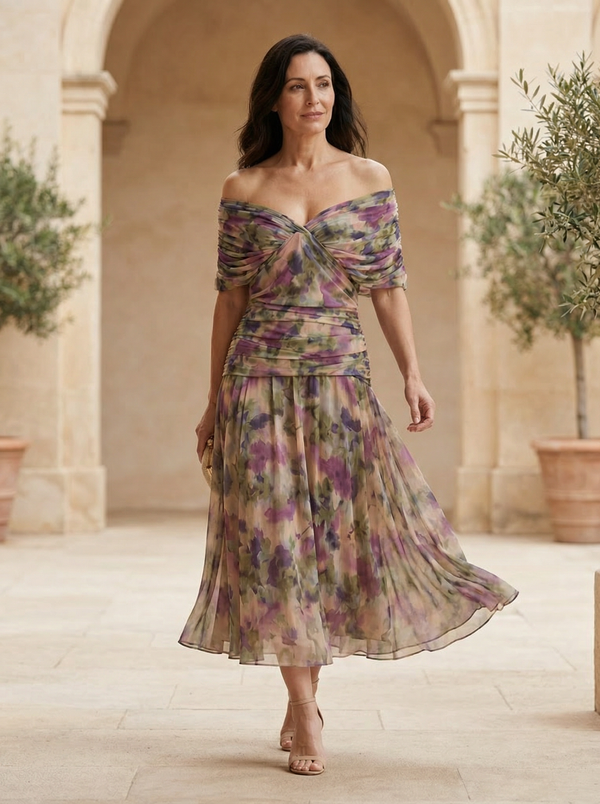 Santana · Vestido Largo de Seda con Escote en V