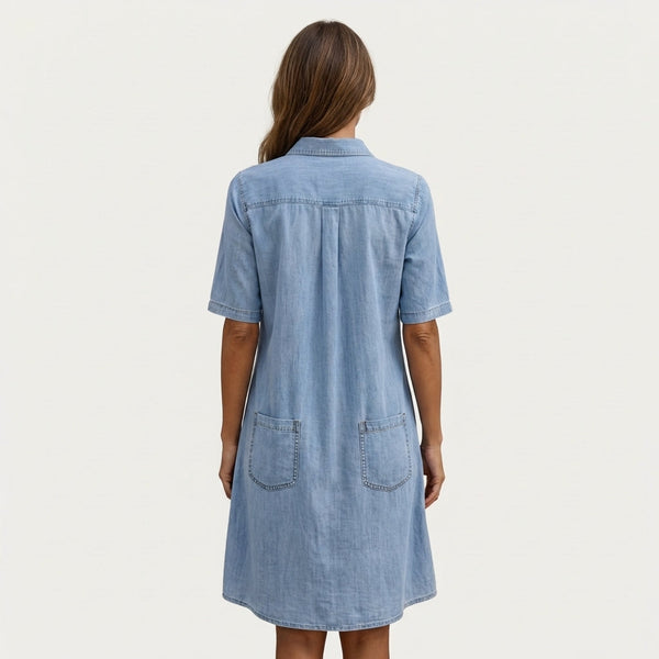 Wonda · Vestido Camisero de Denim Desteñido