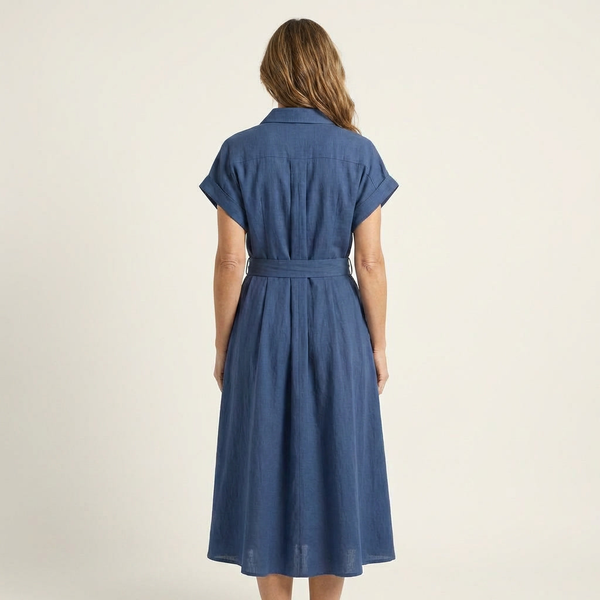 Melody · Vestido Midi Vaquero con Botones y Cinturón