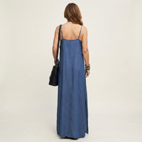 Azure · Vestido Maxi de Denim con Abertura Lateral