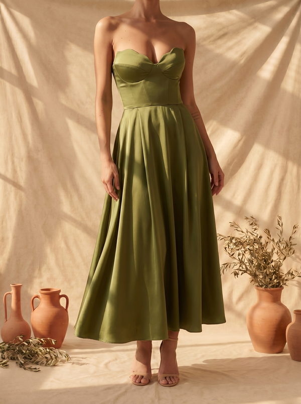 Liora · Vestido Midi Bustier de Lujo