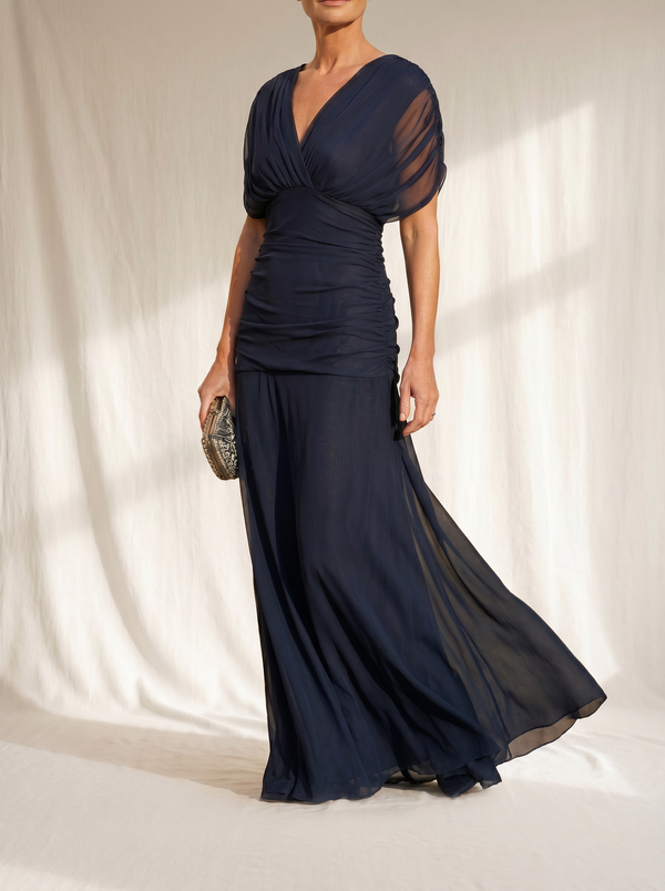 Avery · Vestido Elegante Azul Noche