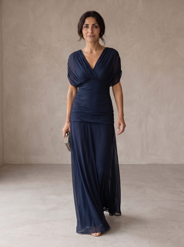 Avery · Vestido Elegante Azul Noche